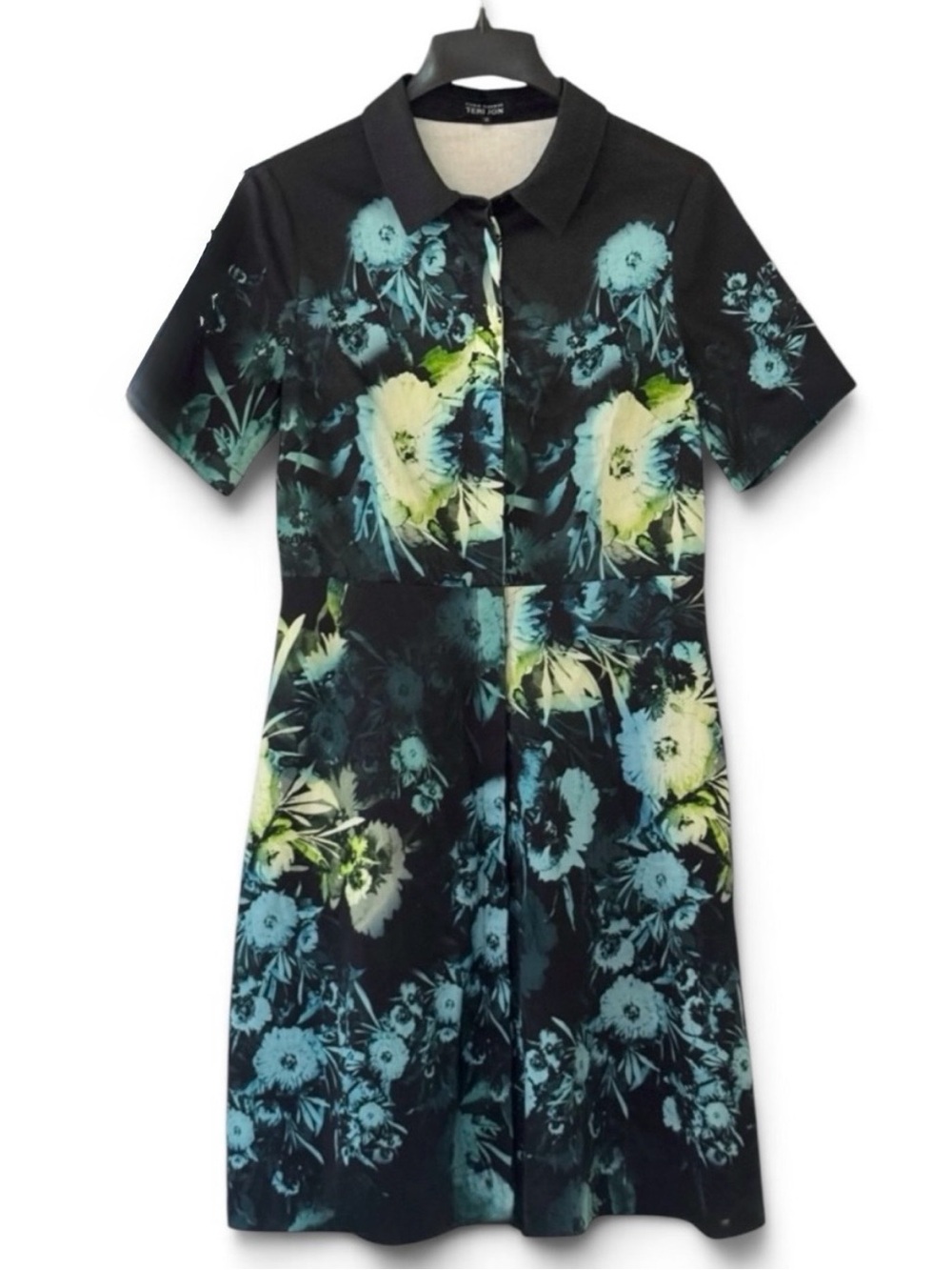 Rickie Freeman by Teri Jon Floral Print Midi Shirt Dress